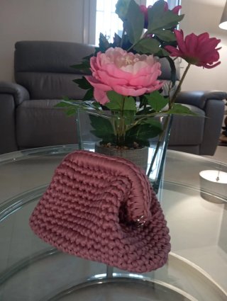 Pochette fatta a mano rosa