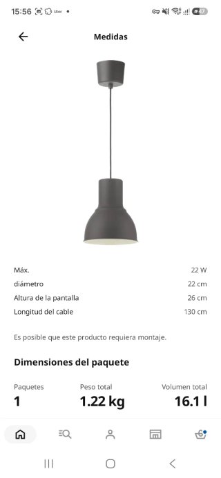 Lámpara de techo Ektar