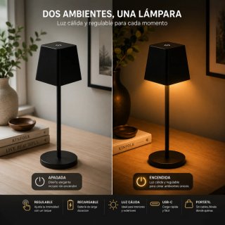 Pack 2 Lámparas LED Recargables y regulables-Nueva