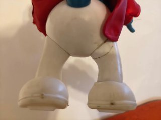 Grande Puffo in plastica con occhiali