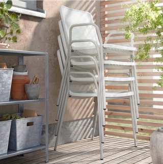 Silla exterior con reposabrazos