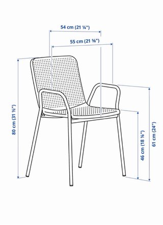 Silla exterior con reposabrazos