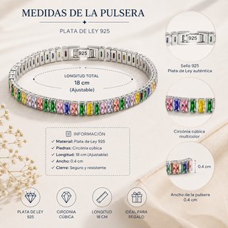 Pulsera Plata 925 Multicolor