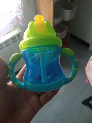 Biberón Nuby con asas y pajita