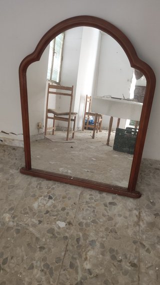 Espejo antiguo madera y cristal