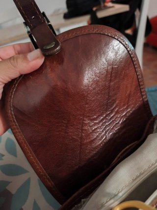 Mochila vintage piel marrón