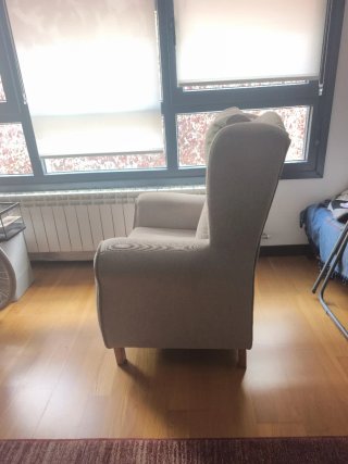 Sillón tela beige