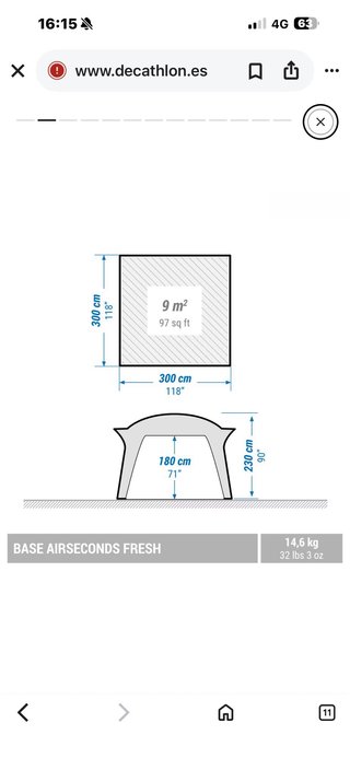Carpa hinchable Decathlon como nueva