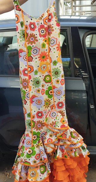 Traje Flamenca Roney Talla 36 Floral