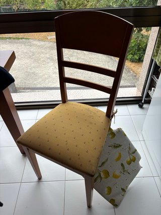 Mesa de comedor de madera maciza con 6 sillas