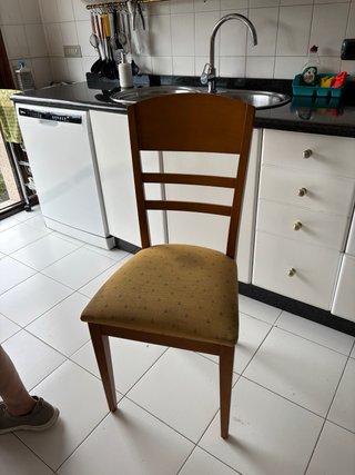 Mesa de comedor de madera maciza con 6 sillas