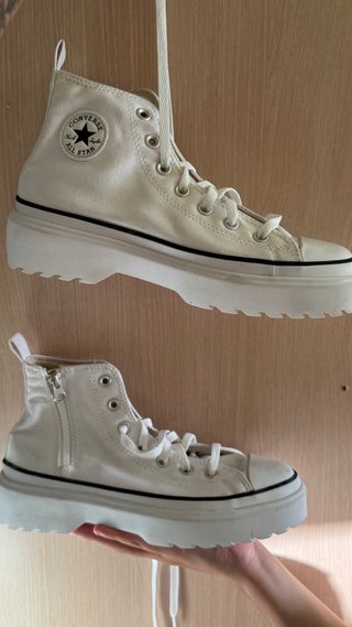 Converse blancas altas con cremallera