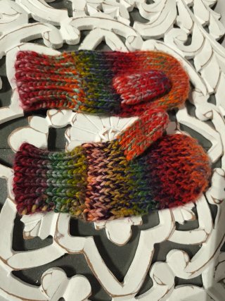 Conjunto bufanda y guantes lana multicolor