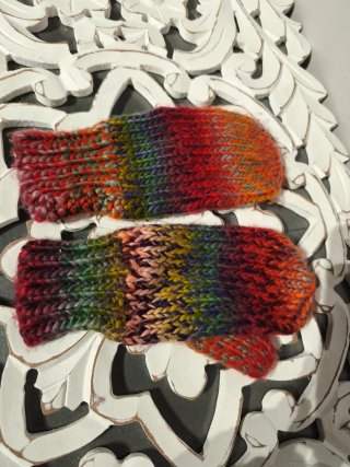 Conjunto bufanda y guantes lana multicolor