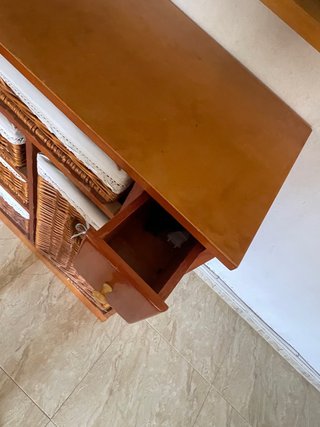 Mueble auxiliar con cestas y cajón. Mueble plancha