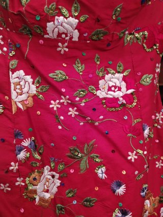 Vestido Rojo Flamenco Bordado