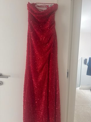 Vestido de fiesta rojo lentejuelas