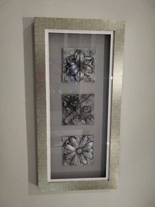 Cuadro Decorativo Flores Metal Cristal