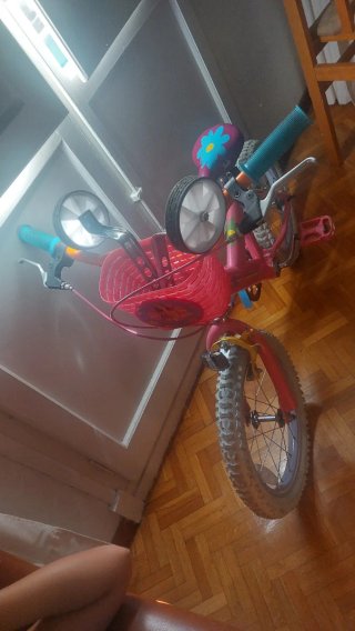 Bicicleta Niña Rin 16 Rosa con Canasta y auxiliare