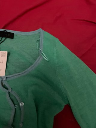 Chaqueta crop ZARA verde M