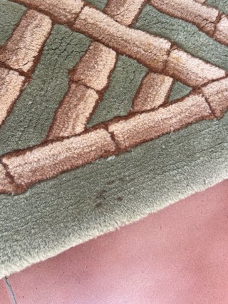 Alfombra Vintage Lana Verde y Beige
