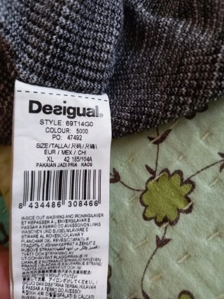 Jersey Desigual Manga Larga Gris