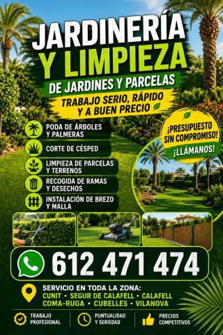 Jardinería, poda y limpieza de terrenos