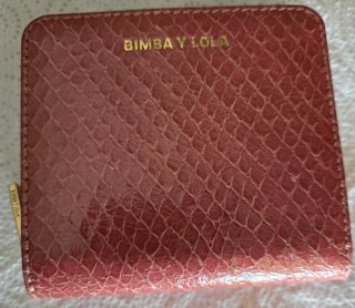 Cartera BIMBA Y LOLA rosa textura serpiente