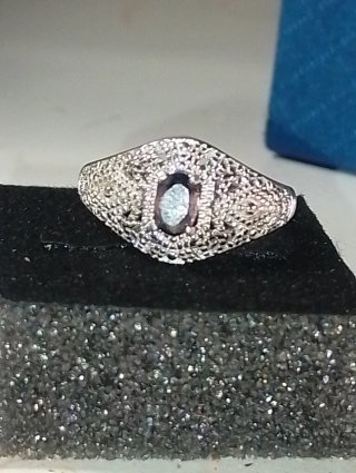 Anillo Plata Ley Turmalina Morada