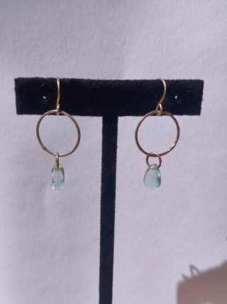 Pendientes de aro de plata con cristal