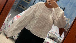 Blusa blanca manga larga