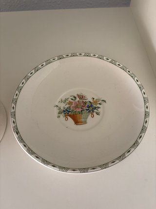 Taza y platillo La Cartuja de Sevilla flores