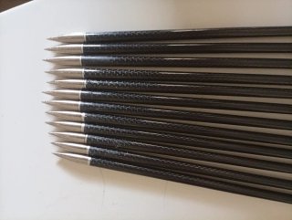 12 Flechas Carbono 3K 32 pulgadas spine 250