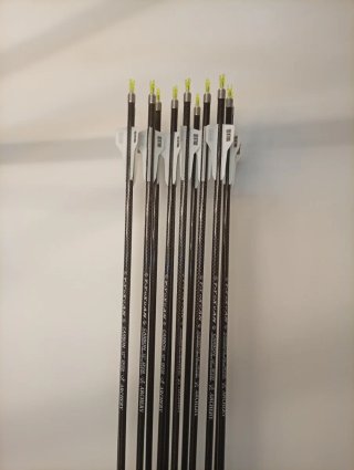 12 Flechas Carbono 3K 32 pulgadas spine 250