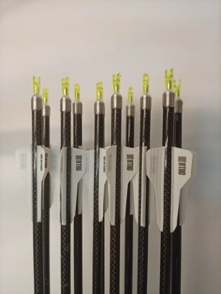 12 Flechas Carbono 3K 32 pulgadas spine 250