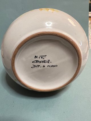 Biscottiera in maiolica decorata a mano