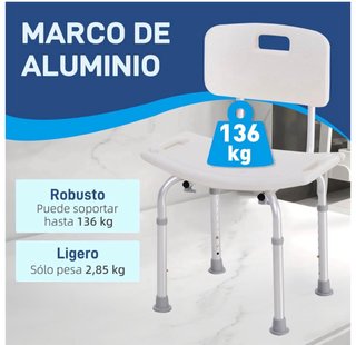 Silla Ducha Ajustable con Respaldo