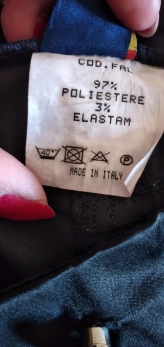 Pantaloni Donna Neri Lucidi TG 40 97% Poliestere
