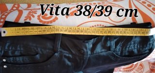 Pantaloni Donna Neri Lucidi TG 40 97% Poliestere
