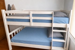 Letto a castello in legno bianco crema
