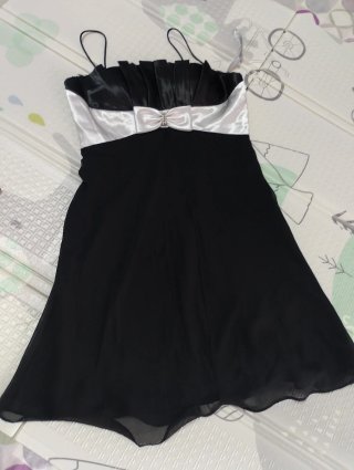 Vestido fiesta Easy Wear T.44 negro/blanco