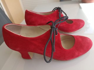 Zapatos Flamenco Yebra Piel/Ante Rojo