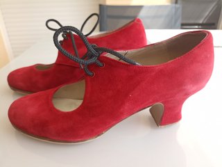 Zapatos Flamenco Yebra Piel/Ante Rojo
