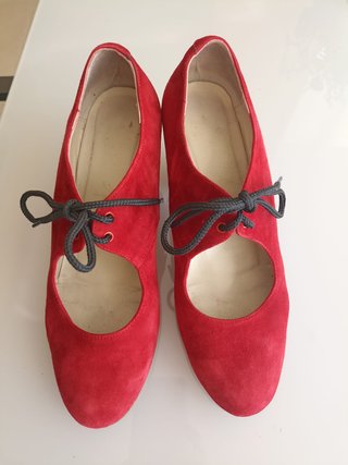 Zapatos Flamenco Yebra Piel/Ante Rojo