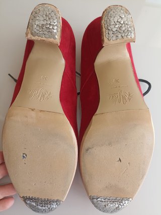 Zapatos Flamenco Yebra Piel/Ante Rojo