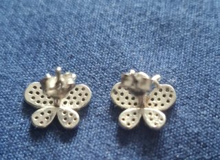 Pendientes de plata con mariposas