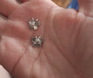Pendientes de plata con mariposas