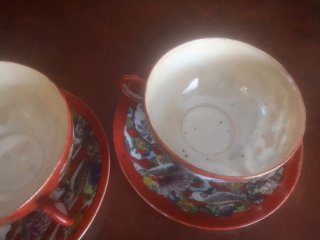 Tazas y platitos de té porcelana japonesa 1930