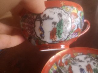 Tazas y platitos de té porcelana japonesa 1930
