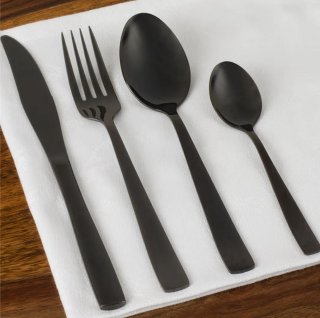 Cubertería Salter Regal Negra 16 Piezas